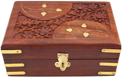 

Sri Balajee Handcrafted Wood Jewellery Box For Women - 6 Inches (Brown) mlulti purpose Vanity Box(Brown)