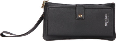 

Bagkok Women Black Artificial Leather Wallet(10 Card Slots)