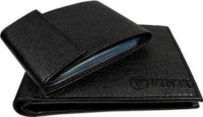 

Vinto Men Black Fabric Wallet(10 Card Slots)