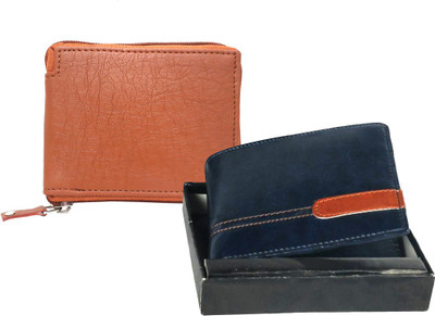 

Fillincart Men Blue, Tan Artificial Leather Wallet(9 Card Slots)