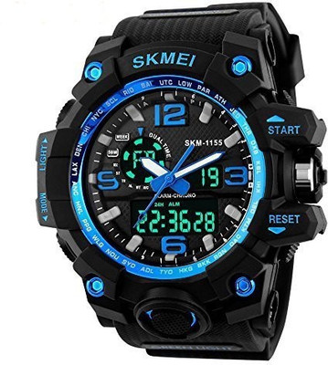 Skmei blue22557 SKMEI 1155 LED And Pointer Display 50M Multifunctional Waterproof Calendar Stopwatch Sports Watch Analog-Digital Watch - For Men