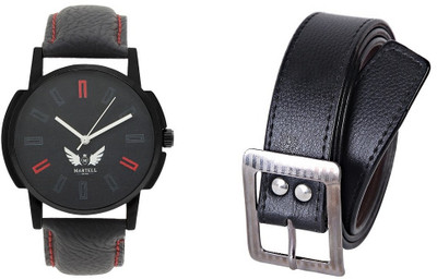 

Martell Belt, Analog Watch Combo(Black)