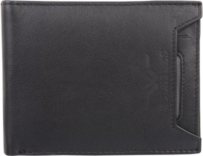 WELHIDES Men Black Genuine Leather Wallet(7 Card Slots)
