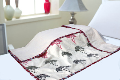 

Polka Motifs  Dohar(Cotton, Cream, Red, Black, Black;cream;red
