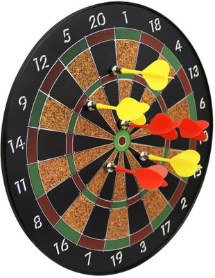 

KT BROTHERS Indoor and Outdoor Magnetic Score Dartboard Kit with 6 Soft Darts (18 Inch) Board Game