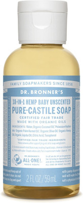 

Dr. Bronner's Pure Castile Liquid Soap Baby Mild Unscented -- 2 fl oz(59 ml)