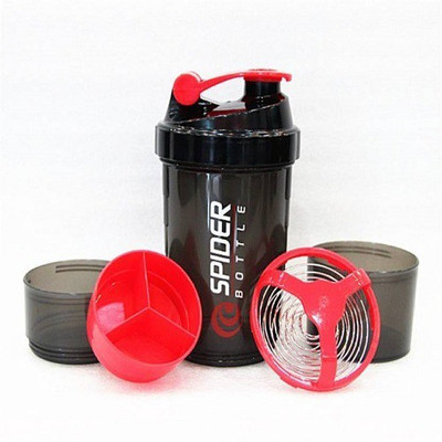 

Spider Smart Red Gym Protein Shaker with 2 compartments 500 ml Shaker(Pack of 1, Red)
