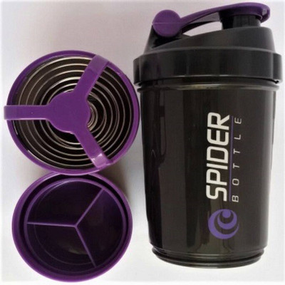 

Spider Smart Purple Gym Protein Shaker with 2 compartments 500 ml Shaker(Pack of 1, Purple)