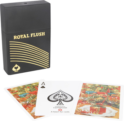 

Parksons Cartamundi Plastic Coated Playing Card (Royal Flush) for Fun / game / party - Pack of 2(Multicolor)
