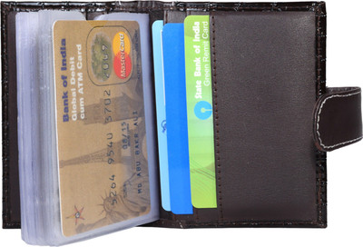 

Hide & Sleek 20 Card Holder(Set of 1, Brown)