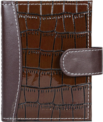 

Hide & Sleek 20 Card Holder(Set of 1, Brown)