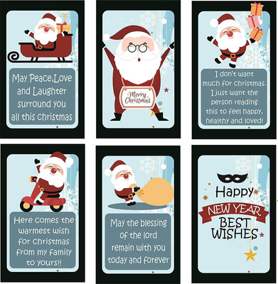

SYGA Merry Christmas Cards for Your Family, Friends With Envelope Greeting Card(Multicolor, Pack of 6)