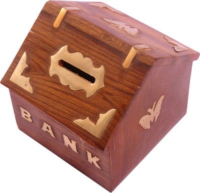 

NEW WOOD STYLE NWS02 Coin Bank(Brown)