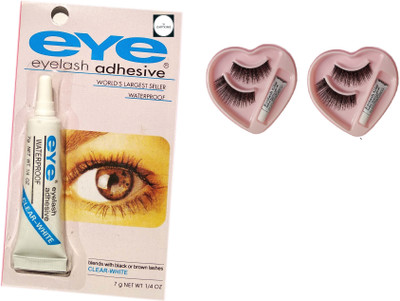

CartKing Lashes Glue- Clear White & Easy to Remove - Low Cost Lashes Glue-False-Fake Eyelashes With Glue Set(Pack Of 2)(Trademarked)(Set of 3)