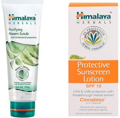 

Himalaya NEEM FACE SCRUB, SUN SCREEN LOTION(Set of 2)