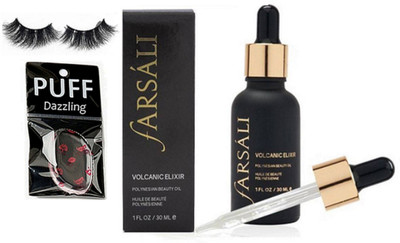 

Dazzling silicon Puff with Eyelashes with Farsali Volcanic Elixir Polynesian Beauty Oil Face 30 ml (Set of 3)(Set of 3)