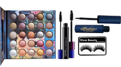 

Divas Beauty Eyelashes,My Love Eyeshadow Palette, Padma EyelinerHaute and Naughty Double Effect Mascara(set of 4)(Set of 4)