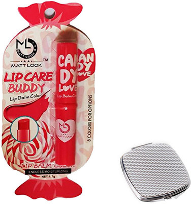 

Mattlook Love Candy Lip Care Buddy Lip Balm Endless Moisturizing (Dangerous) with Compact Mirror(Set of 2)