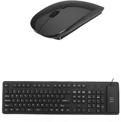 

FU4 Portable Flexible Silicone Foldable Waterproof Wired USB Tablet Keyboard WITH WIRED MOUSE COMBO SET Combo Set Combo Set