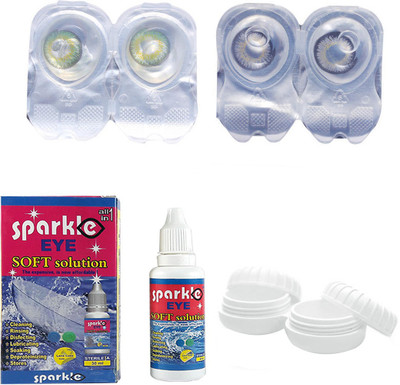 

Sparkle Eye Combo Pack (Glossy Green + Smoke Grey) Color Contact Lens (without power) Monthly Contact Lens(0, Glossy Green, Smoke Grey, Pack of 2)