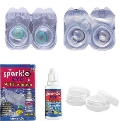 

Sparkle Eye Combo Pack (Royal Aqua+ Smoke Grey) Color Contact Lens (without power) Monthly Contact Lens(0, Royal Aqua, Smoke Grey, Pack of 2)
