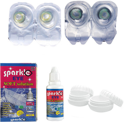 

Sparkle Eye Combo Pack (Glossy Green + Nature Green ) Color Contact Lens (without power) Monthly Contact Lens(0, Glossy Green, Nature Green, Pack of 2)