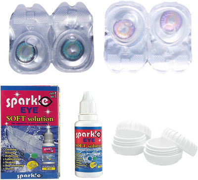 

Sparkle Eye Combo Pack (Aqua+ Violet ) Color Contact Lens (without power) Monthly Contact Lens(0, Aqua, Violet, Pack of 2)