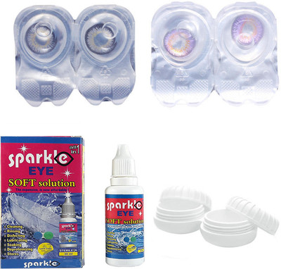 

Sparkle Eye Combo Pack (Smoke Grey + Violet ) Color Contact Lens (without power) Monthly Contact Lens(0, Smoke Grey, Violet, Pack of 2)