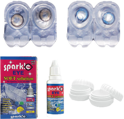 

Sparkle Eye Combo Pack (Brown + Sea Blue) Color Contact Lens (without power) Monthly Contact Lens(000, Sea Blue, Brown, Pack of 2)