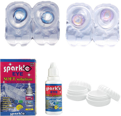 

Sparkle Eye Combo Pack (Sea Blue + Violet) Color Contact Lens (without power) Monthly Contact Lens(0, Sea Blue, Violet, Pack of 2)