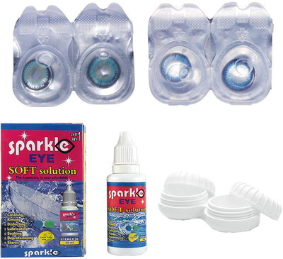 

Sparkle Eye Combo Pack (Aqua+ Sea Blue) Color Contact Lens (without power) Monthly Contact Lens(0, Aqua, Sea Blue, Pack of 2)