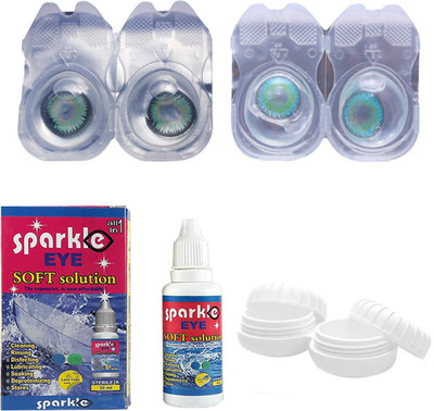 

Sparkle Eye Combo Pack ( Nature Green + Royal Aqua) Color Contact Lens (without power) Monthly Contact Lens(0, Nature Green, Royal Aqua, Pack of 2)