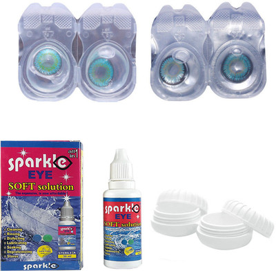 

Sparkle Eye Combo Pack (Aqua+ Royal Aqua) Color Contact Lens (without power) Monthly Contact Lens(0, Aqua, Royal Aqua, Pack of 2)
