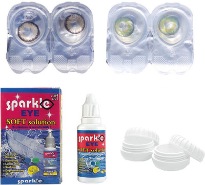 

Sparkle Eye Combo Pack (Brown + Glossy Green) Color Contact Lens (without power) Monthly Contact Lens(0, Brown, Glossy Green, Pack of 2)