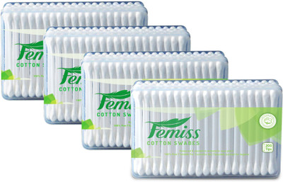 

femiss cotton swabs box of 200 & 100 sticks(4 Units)