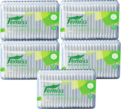

femiss cotton swabs box of 100 sticks (pack of 5)(5 Units)