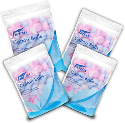 

femiss cotton balls-one packet of 100 pieces & three packets of 50 pieces(4 Units)