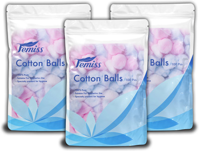 

femiss cotton balls-100 pieces (pack of 3)(3 Units)