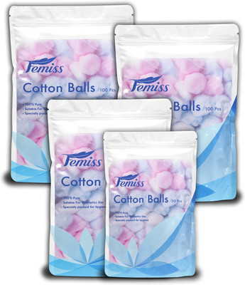 

femiss cotton balls-100 (pack of 3) & 50 pieces(4 Units)