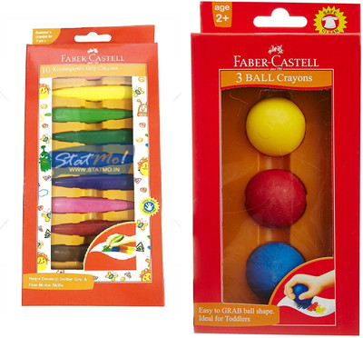 

Faber-Castell 3 Bol Kindergarten Girp Crayous & 10 Kindergarten Girp Crayons- Each 1(Multicolor)