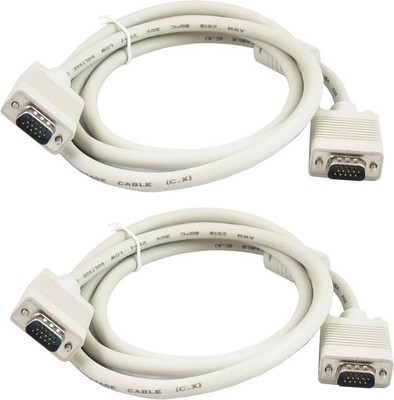 

Maxtree 1.5 Meter 15 Pin Male To Male VGA Cable for Computer Monitors Pack of 2 VGA Cable(Compatible with Computer Display, White)