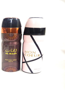 

ARQUS MON COEUR AND AL HAAN Perfume Body Spray - For Men & Women(400 ml, Pack of 2)