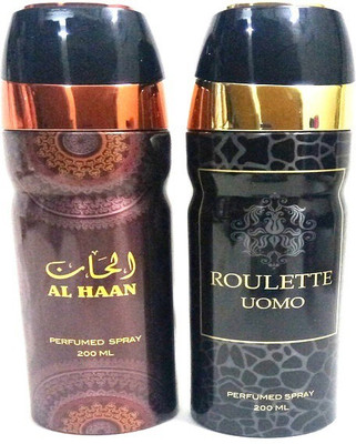 

ARQUS AL HAAN AND ROULETTE UOMO Perfume Body Spray - For Men & Women(400 ml, Pack of 2)