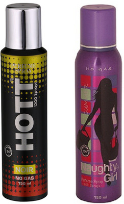 

HOTT Mens NOIR & SUMMER - (Set of 2, No Gas Deodorant for Couple) (150ml each) Perfume Body Spray - For Men(150 ml, Pack of 2)