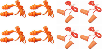

Vezual Noise Reduction Reusable Corded (Pack of 4) & 3M 1110 Disposable Corded (Pack of 4) Ear Plug(Orange)