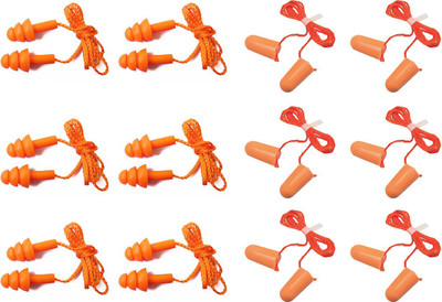 

Vezual Noise Reduction Corded Reusable (Pack of 6) & 3M 1110 (Pack of 6) Ear Plug(Orange)