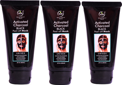 

N2B CHARCOAL PEEL-OFF MASK - REMOVES BLACK HEADS UNLOG PORES SKING BRIGHTENING COOLING EFFECT PACK OF 3 OF 60ml(180 ml)