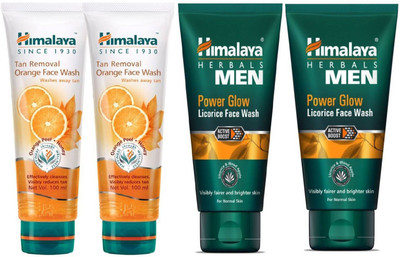 

Himalaya Men Power Glow Licorice Face Wash 100ml 2pc Tan removal orange face wash 100ml 2pc Face Wash(400 ml)