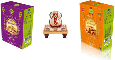 

Shree BABAJI Combo Of Walnut (Akhrot) & Almond (Badam) 400 Grams Each Box With Blessing Of Ganesha Combo(800 grams)