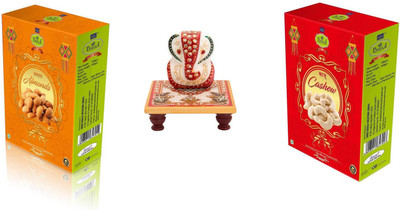 

Shree BABAJI Combo Of Almond (Badam) & Cashew (Kaju) 400 Grams Each Box With Blessing Of Ganesha Combo(800 gram)
